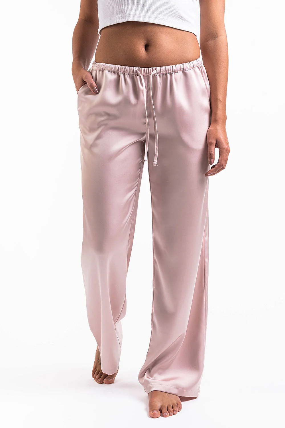 Mel 03Low Rette Satengbukser - Pink - Image 8
