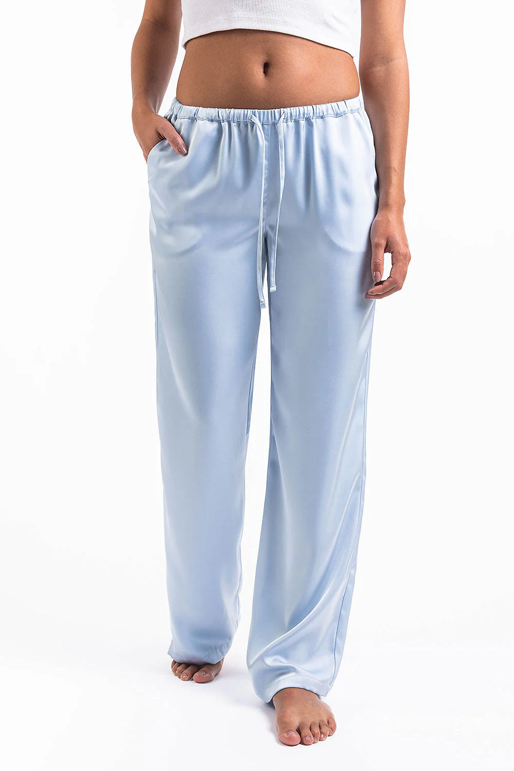 Mel 03Low Rette Satengbukser - Sky Blue - Image 8