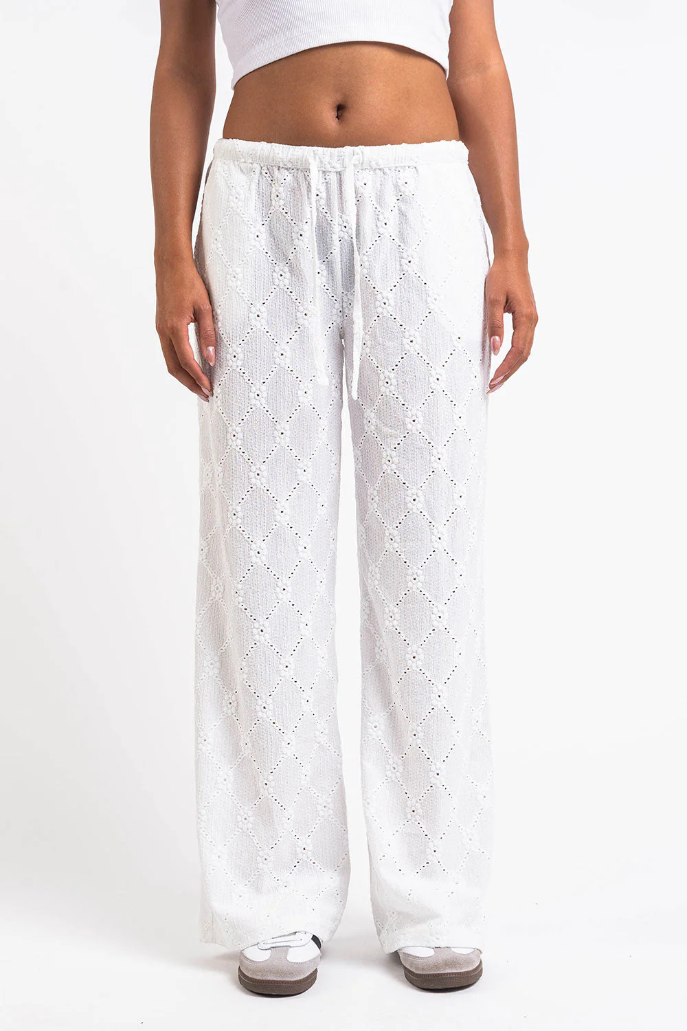 Mel 08Mid Rette Blondebukser - White