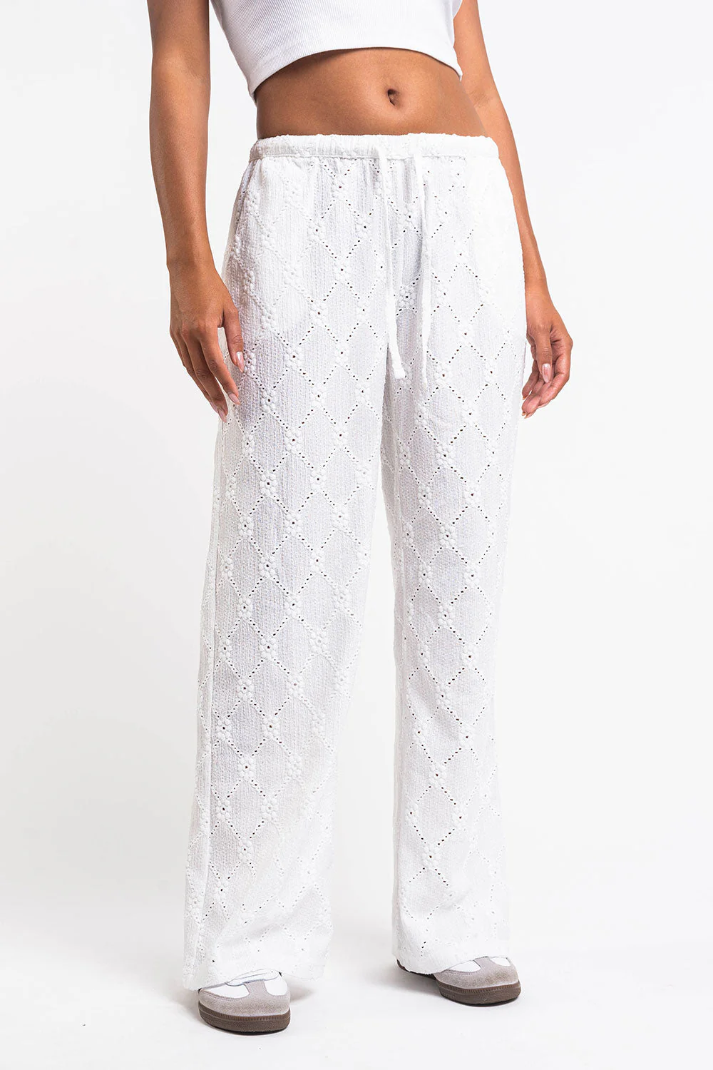 Mel 08Mid Rette Blondebukser - White - Image 3