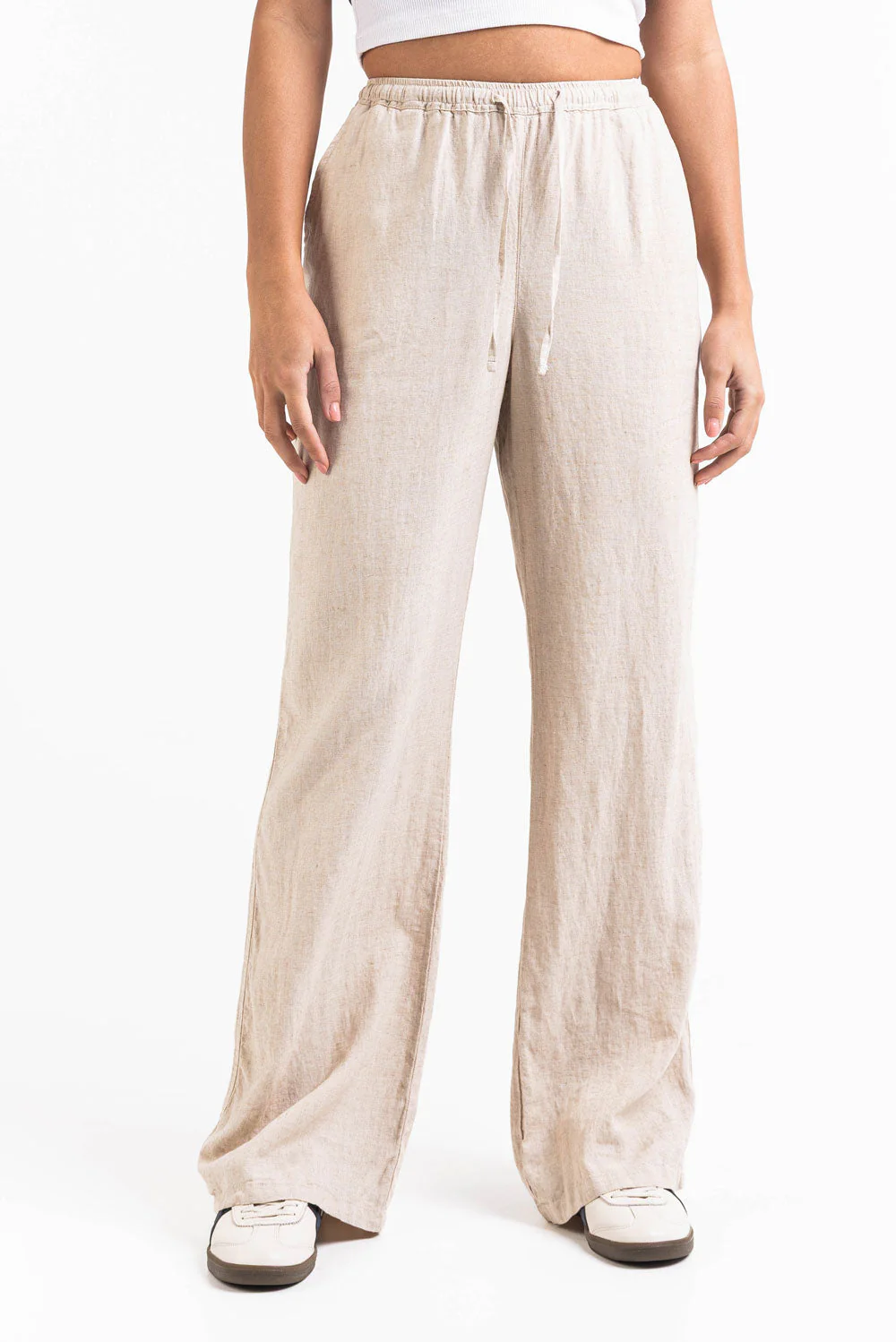 Mila 01High Rette Linbukser - Linen Beige
