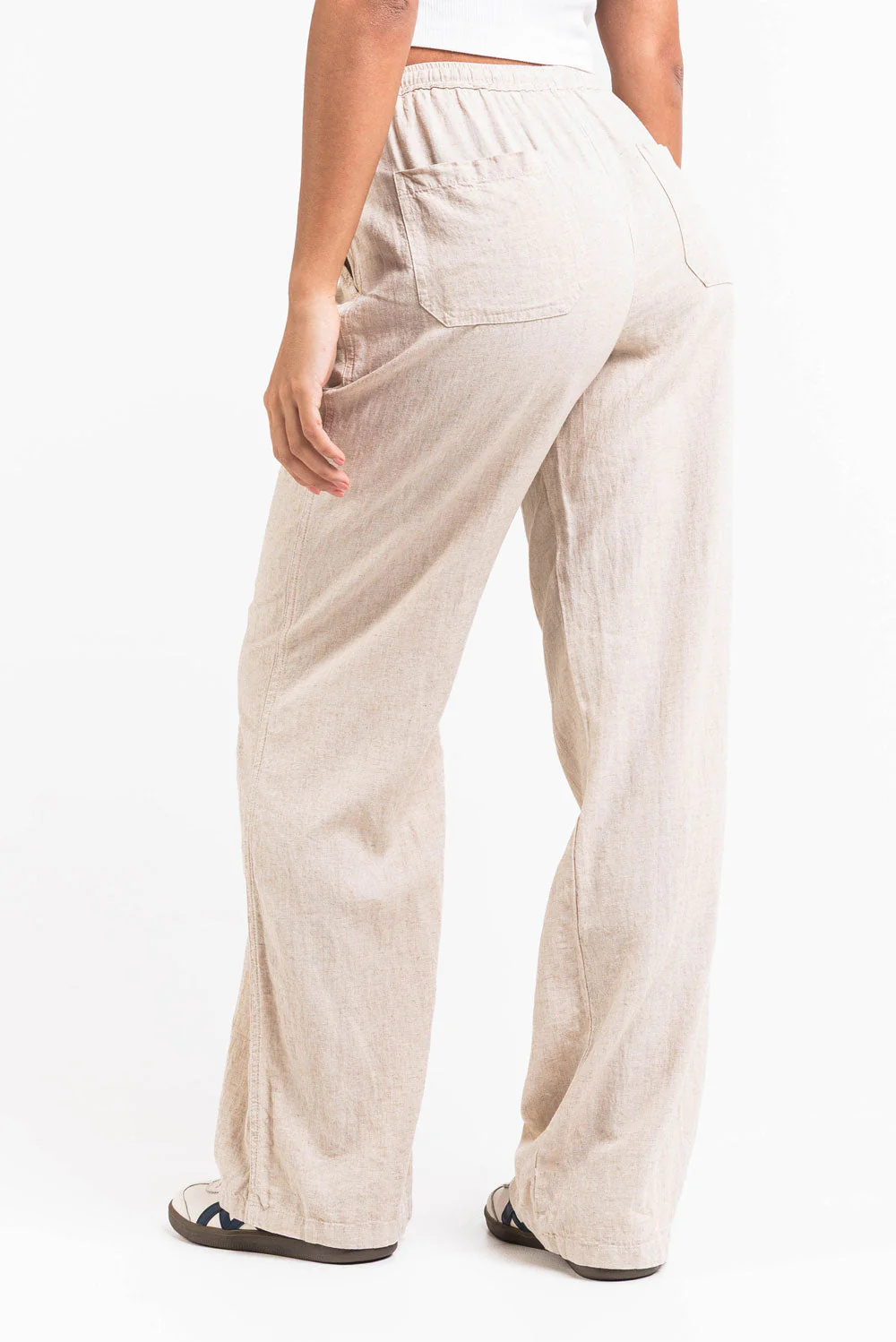 Mila 01High Rette Linbukser - Linen Beige - Image 4