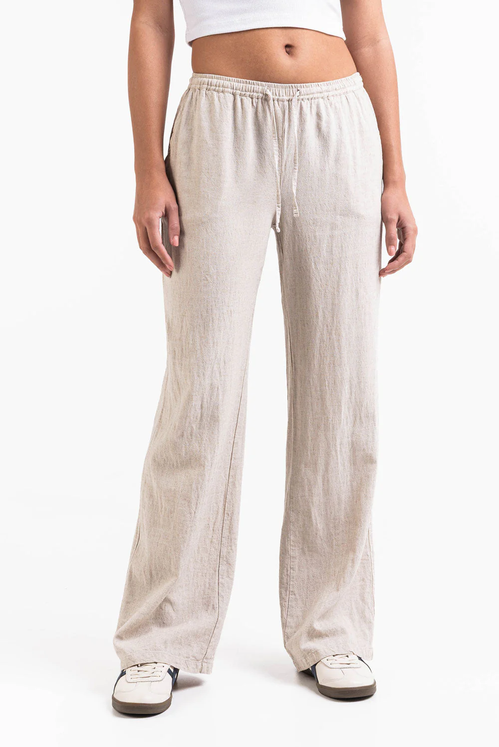 Mila 01Mid Rette Linbukser - Beige - Image 5