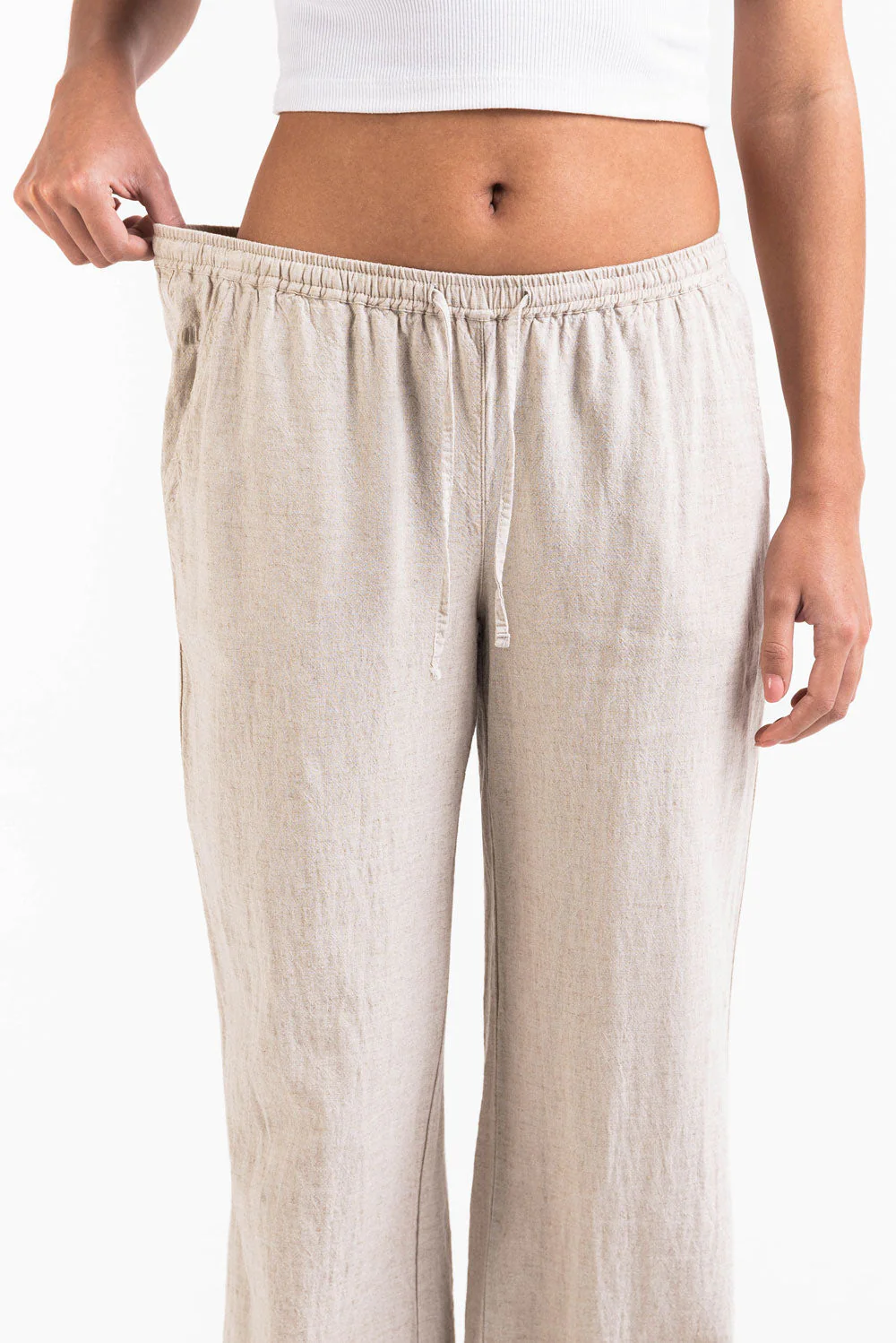 Mila 01Mid Rette Linbukser - Beige - Image 7