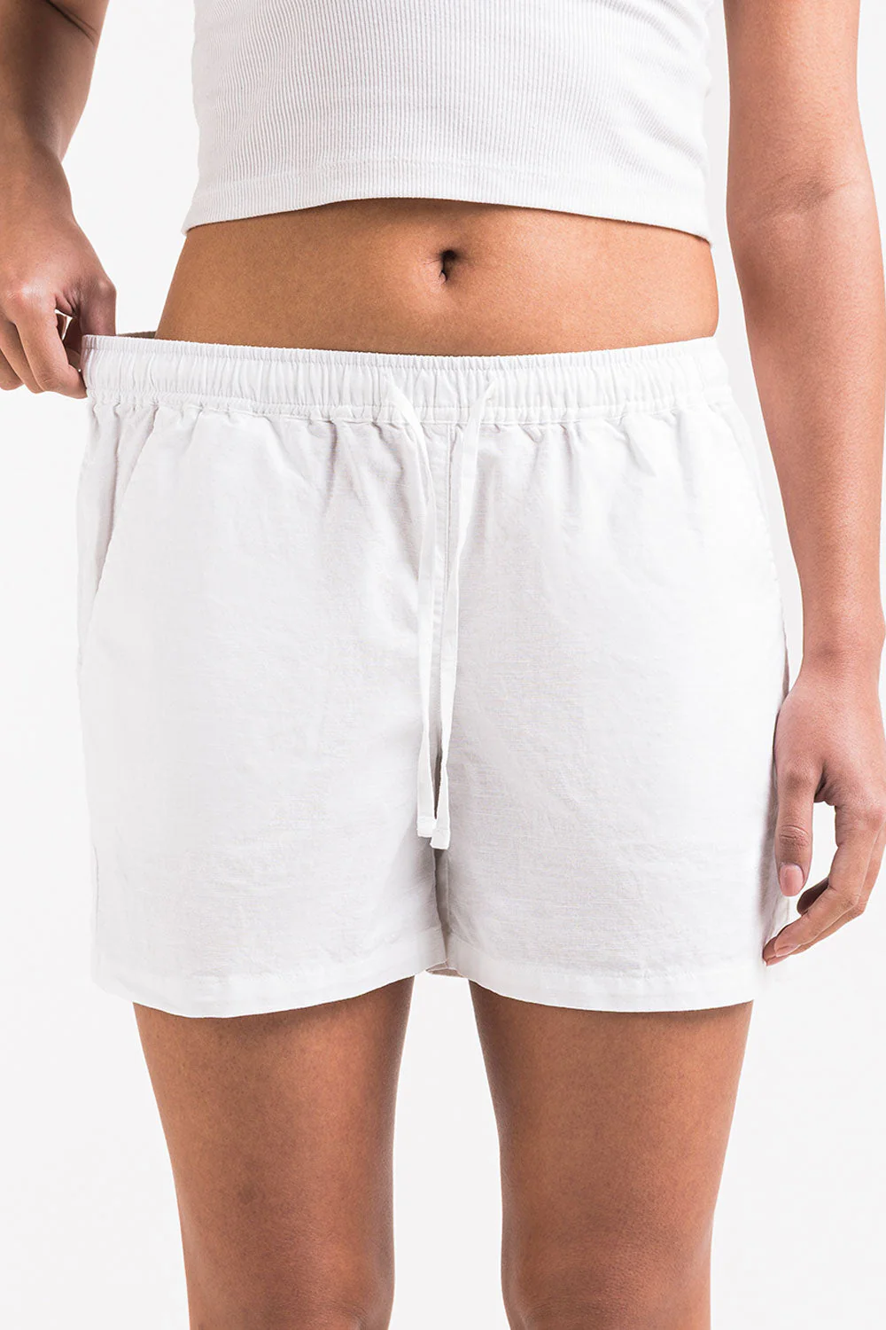 Mila 02Mid 12cm Linshorts - White - Image 4