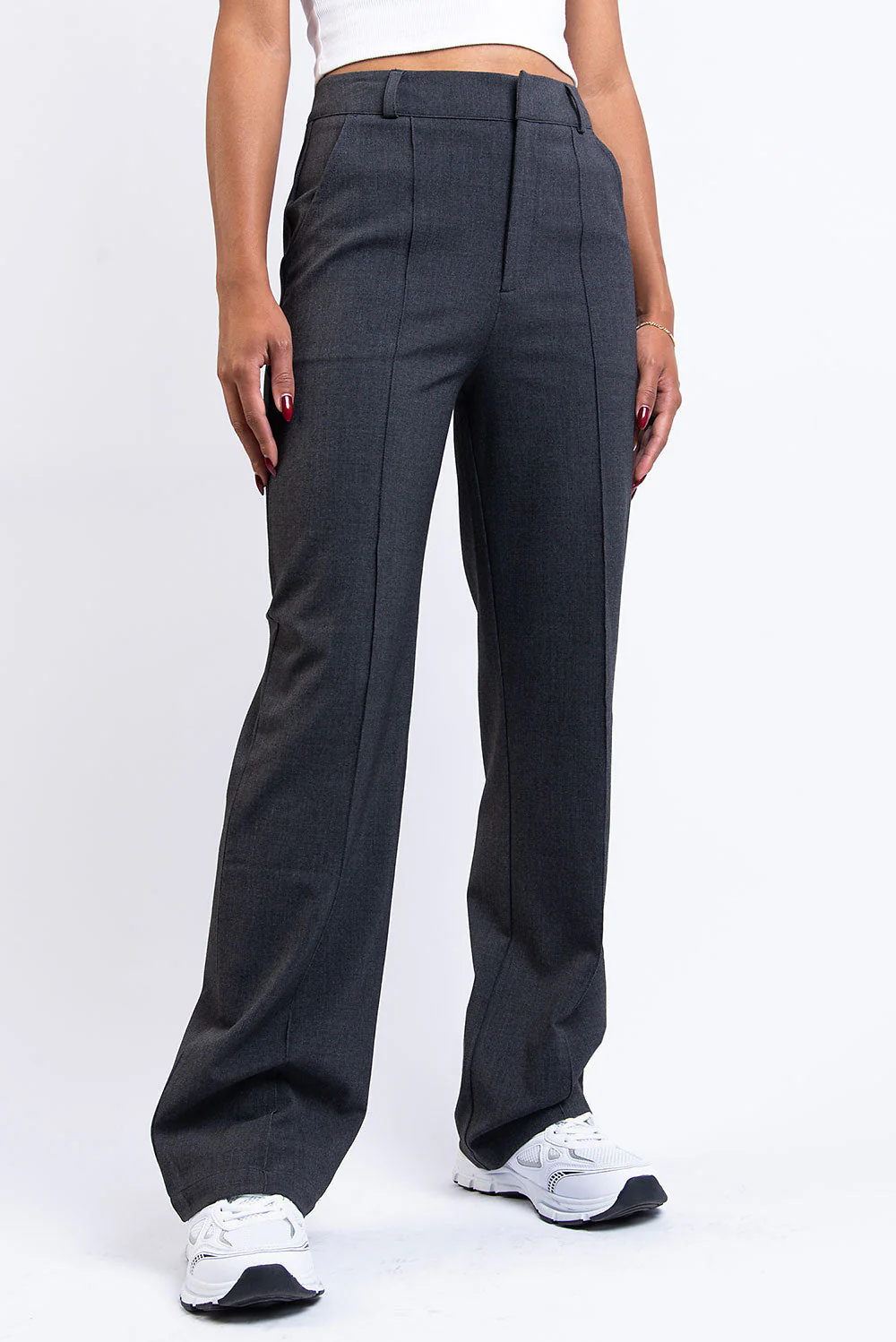 Nova 02High Rette Dressbukser - Dark Grey - Image 4