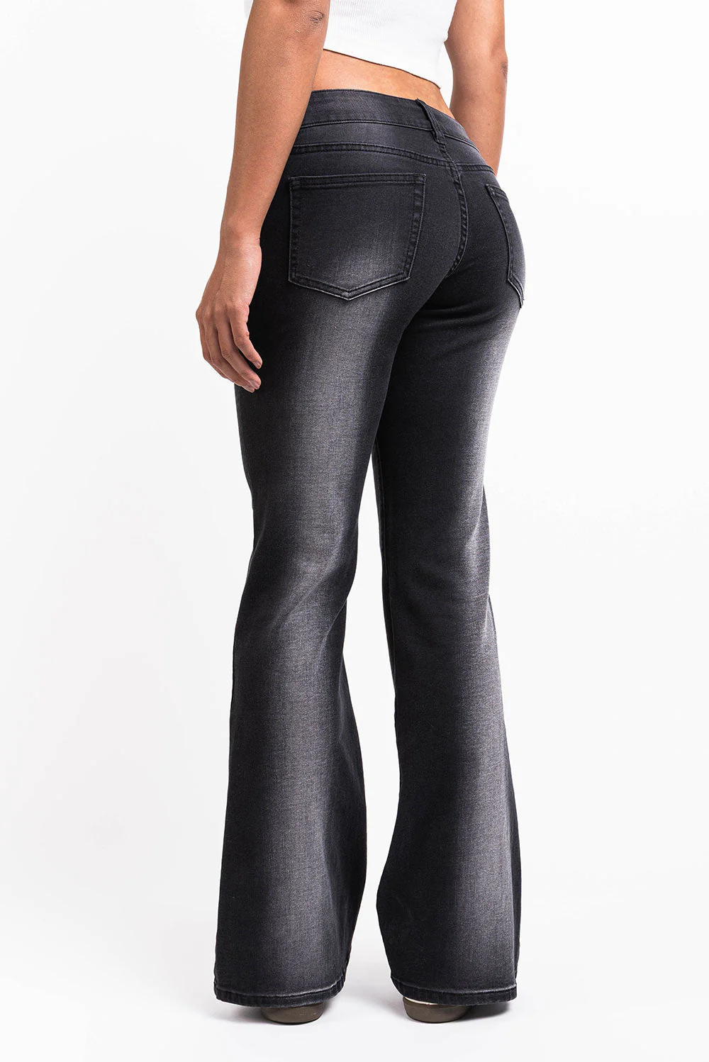 Taylor 02UltraLow Bootcut Jeans - Washed Black - Image 5
