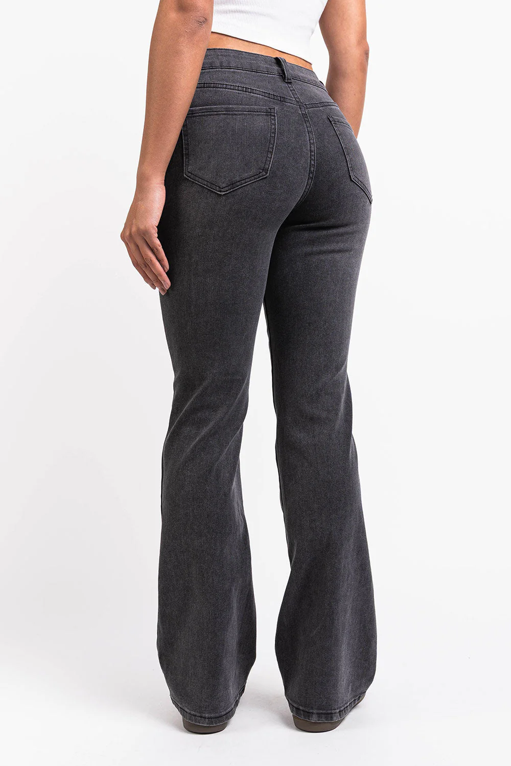 Taylor 02Mid Bootcut Jeans - Washed Black - Image 2