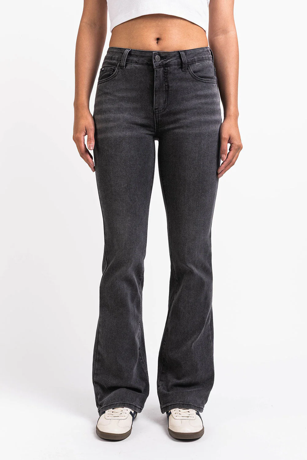 Taylor 02Mid Bootcut Jeans - Washed Black - Image 3
