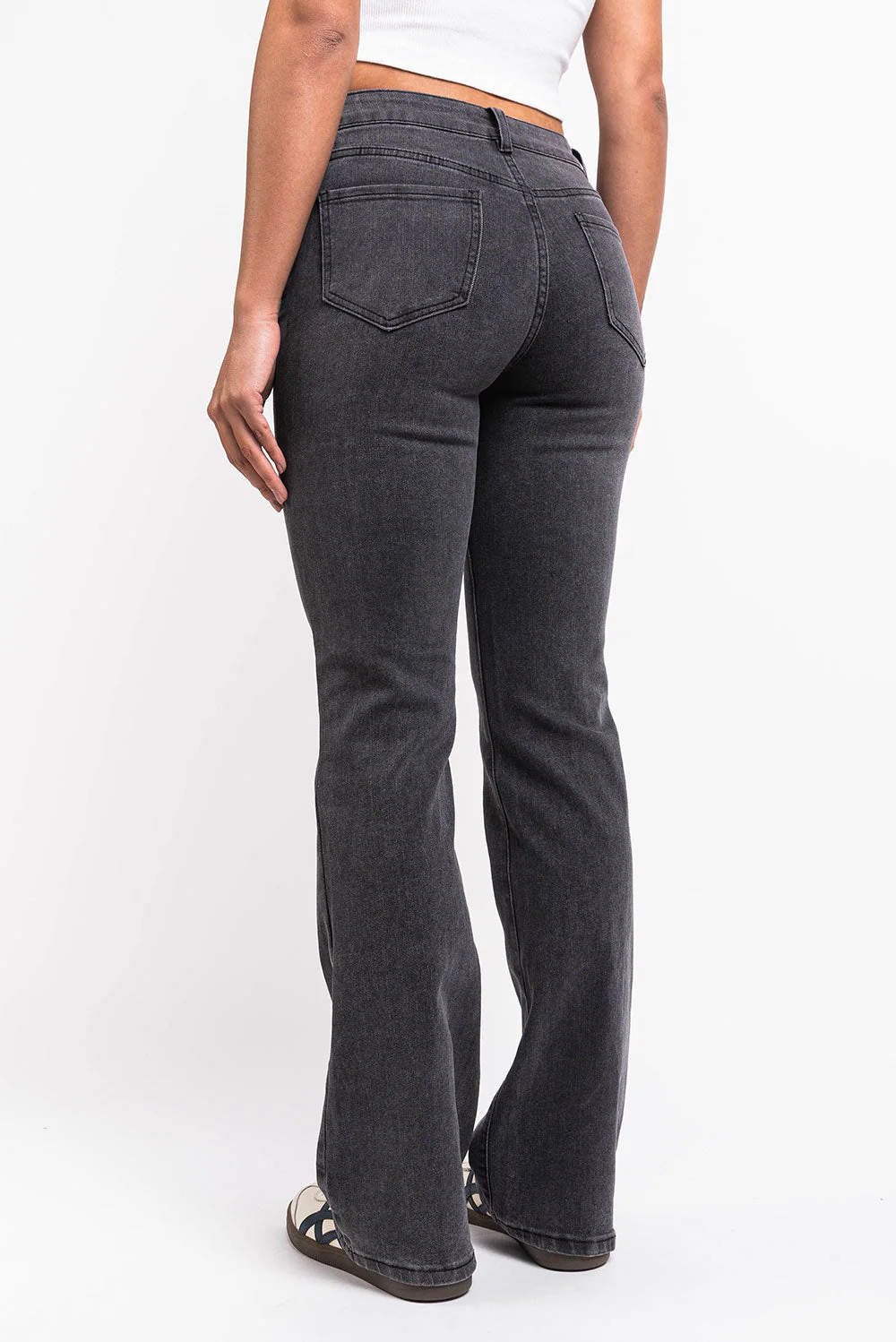 Taylor 02Mid Bootcut Jeans - Washed Black - Image 4
