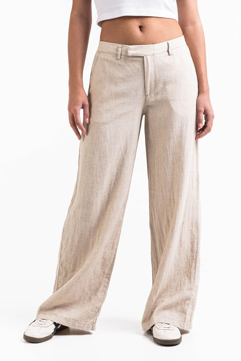 Thilde 02Mid Vide Linbukser - Beige