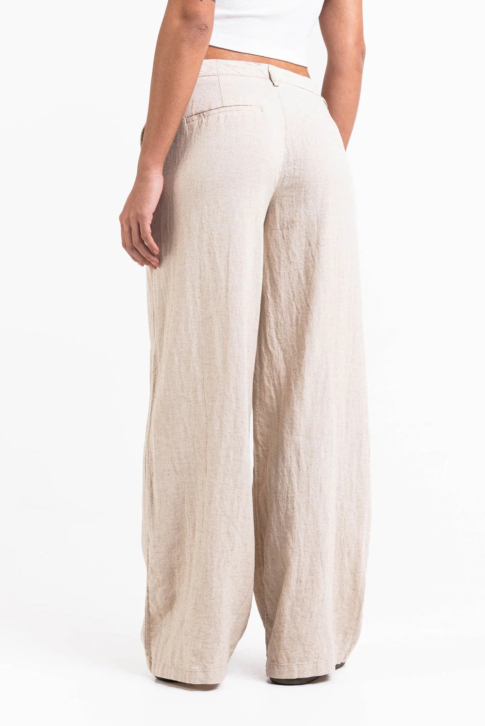 Thilde 02Mid Vide Linbukser - Beige - Image 2