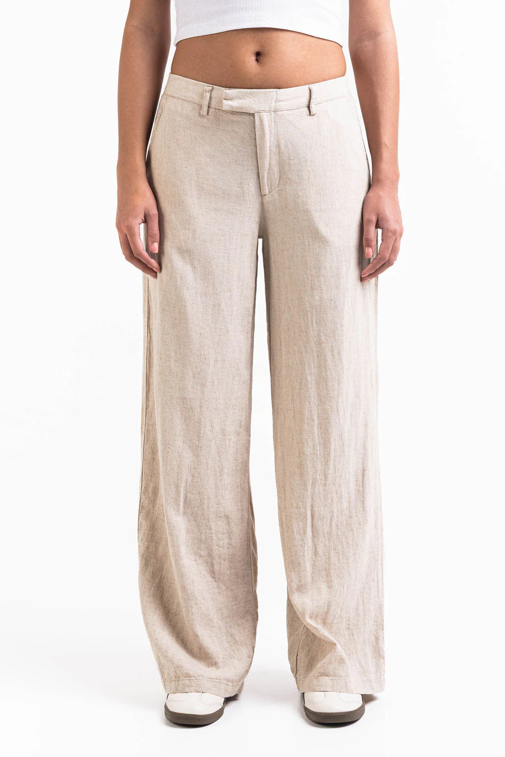 Thilde 02Mid Vide Linbukser - Beige - Image 4