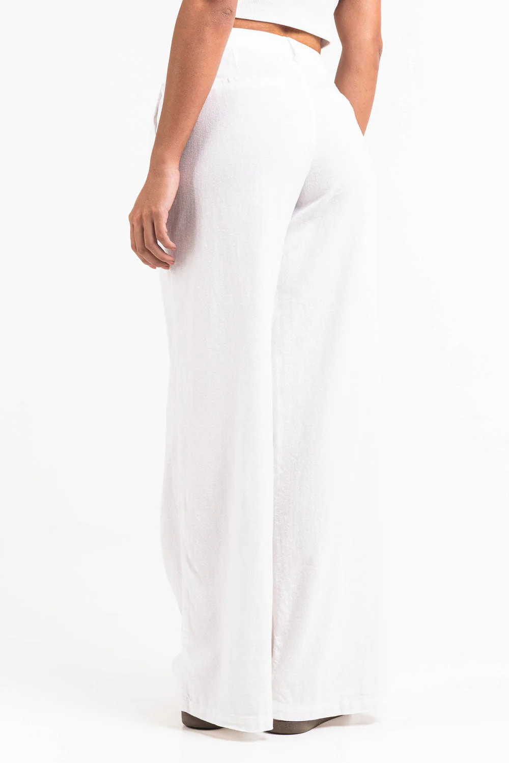Thilde 02Mid Vide Linbukser - White - Image 3